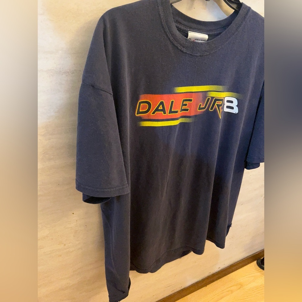 Vintage Dale Earnhardt Jr. #8 Budweiser NASCAR racing t-shirt in navy blue. - Picture 3 of 11